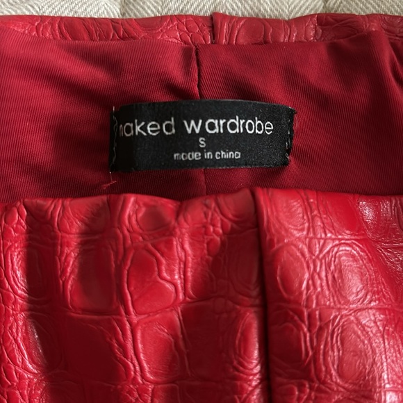 Naked Wardrobe - Oh So Tight Crocodile Faux Leather Leggings- Sz: SMALL - Picture 5 of 6